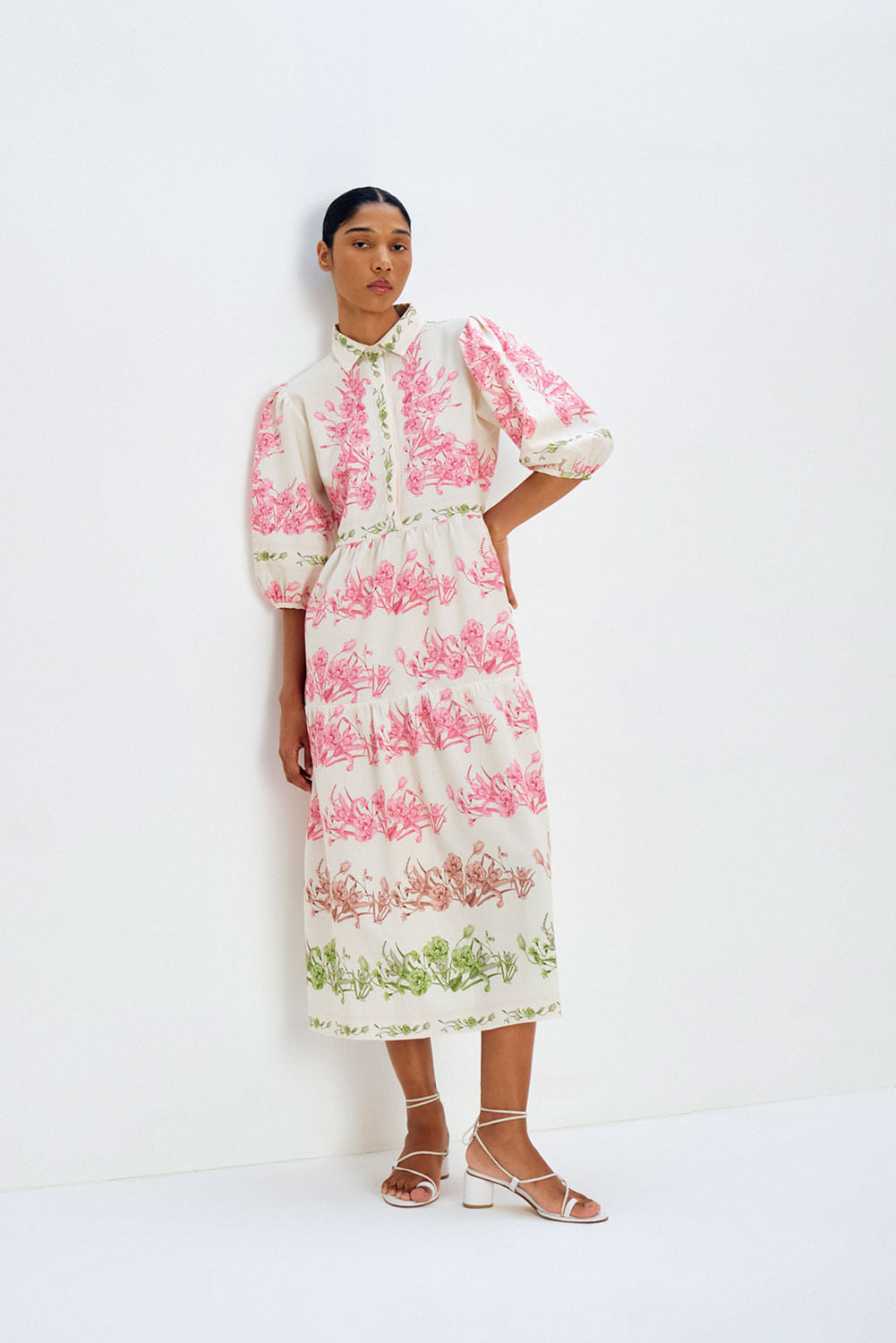 VESTIDO CAMISA BUFANTE GARGANO ROSA