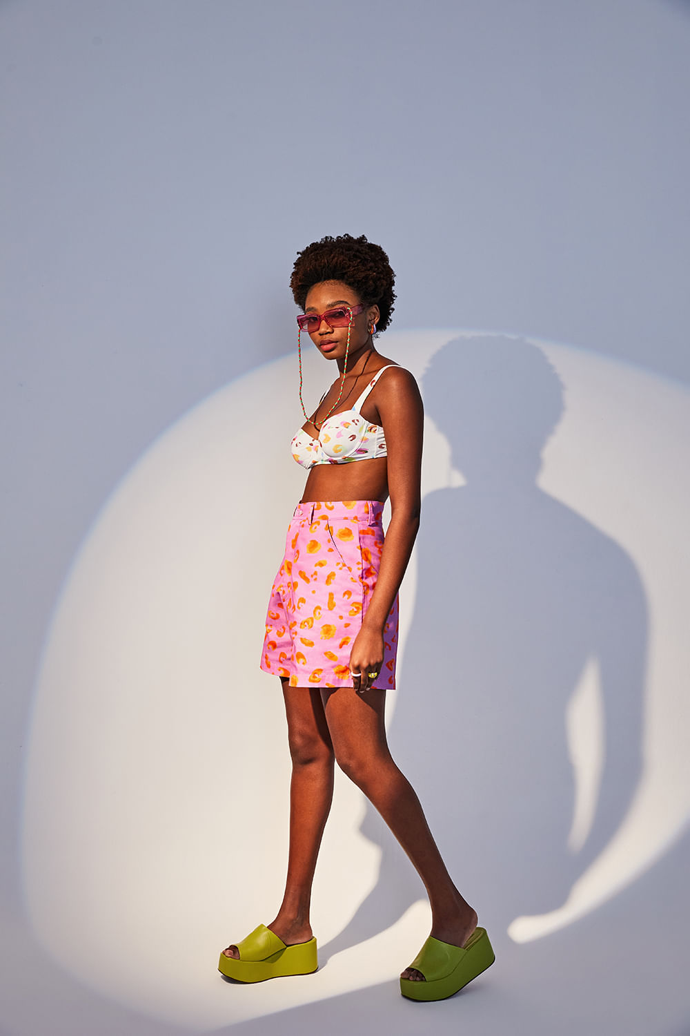 BERMUDA RETRO ONCINHA PILOT ROSA