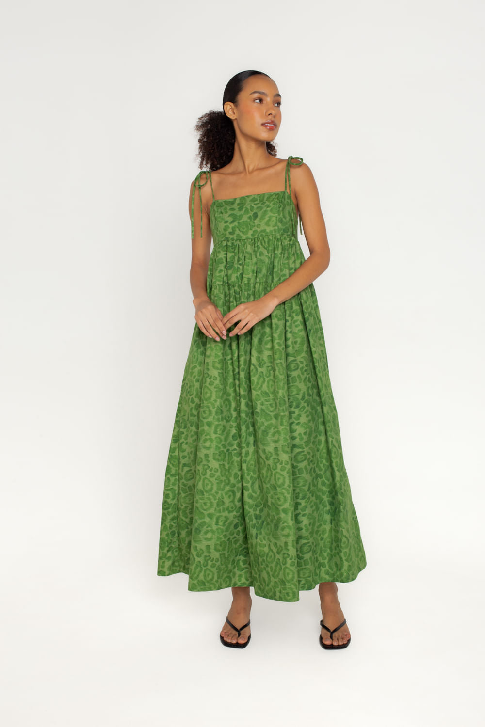 VESTIDO ALICE ONCA VERDE