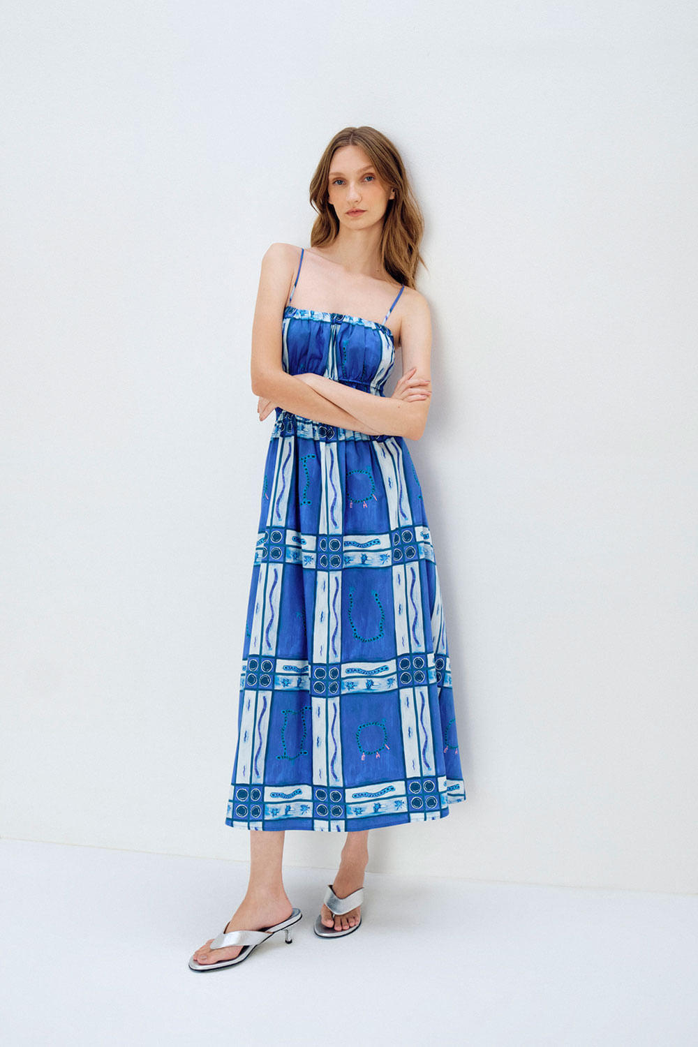 VESTIDO MARIA MOLDURA AZUL