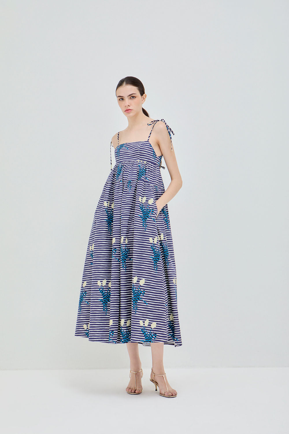 VESTIDO ALICE listra riad azul