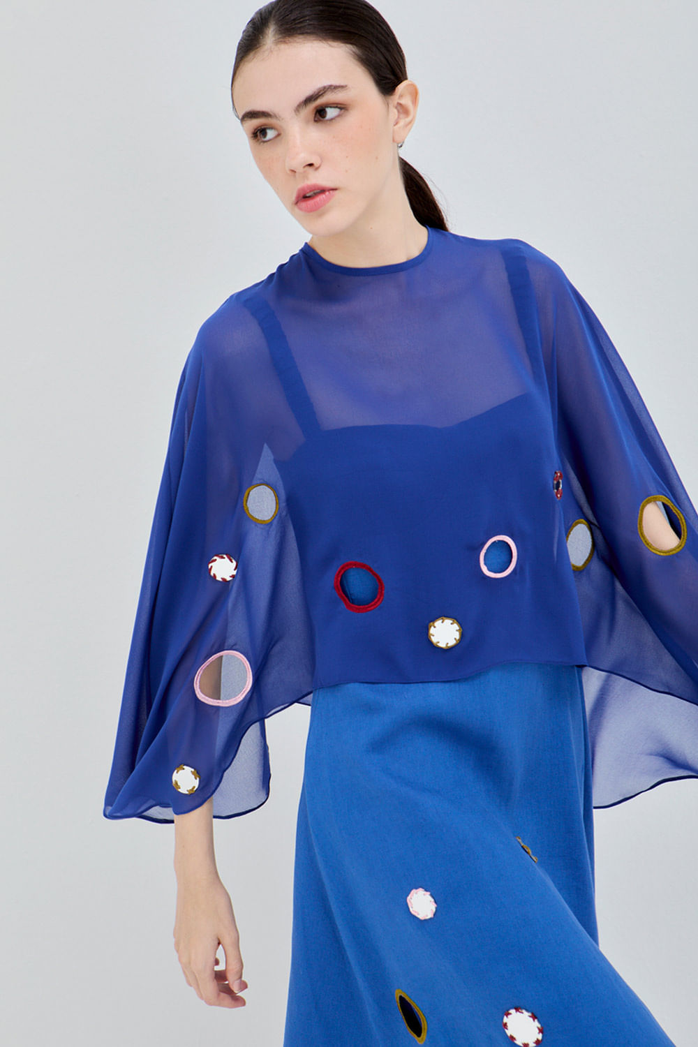VESTE CURTA CONFETTI AZUL