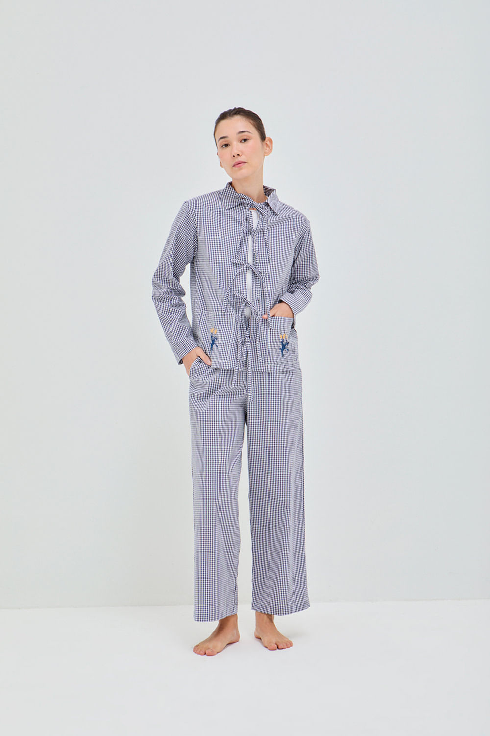 PIJAMA VICKY VICHY AZUL