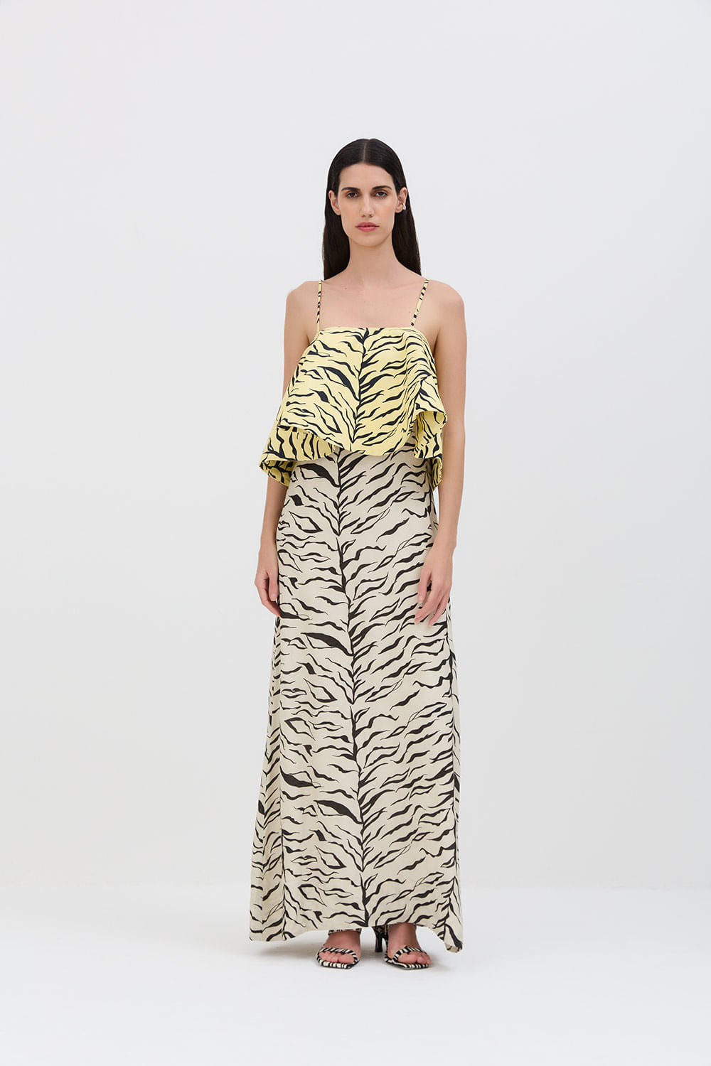 VESTIDO LU ZEBRA OFF-BUTTER