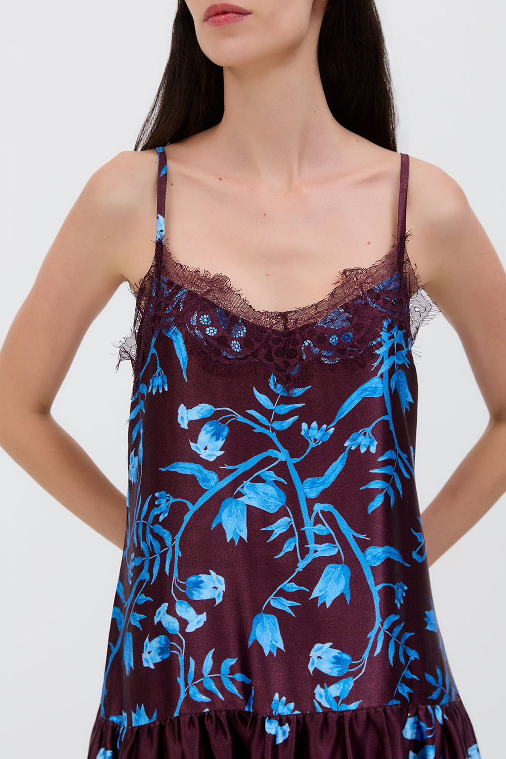 VESTIDO RENDA ÁRVORE DEGRADE BURGANDY