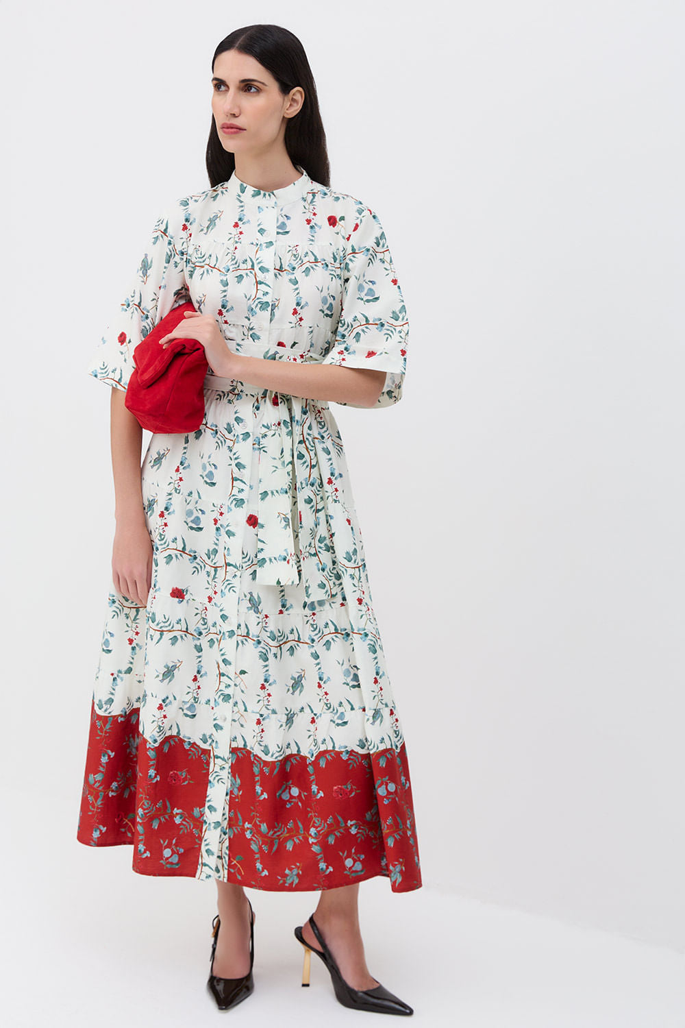 VESTIDO AMAL ÁRVORE BOX BARRADO