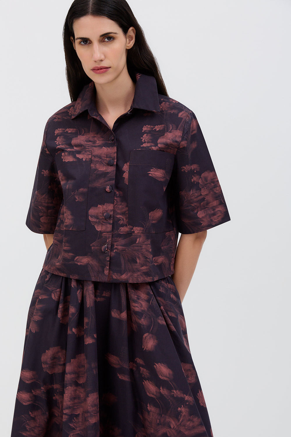 CAMISA ALVA FLOW PLUM