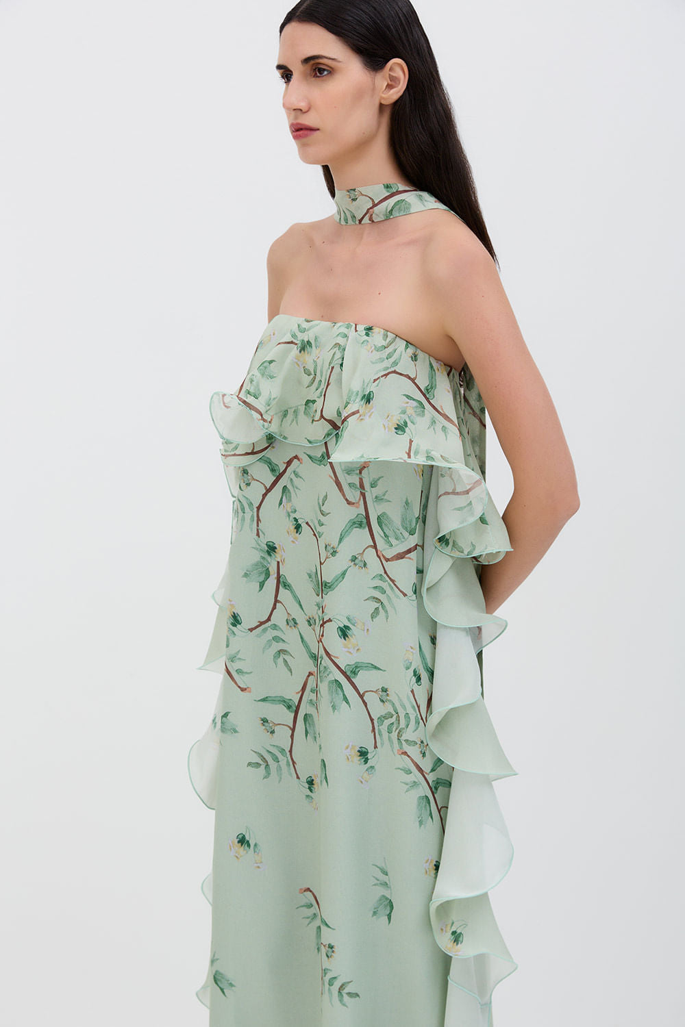 VESTIDO GAIA ÁRVORE DEGRADÊ VERDE