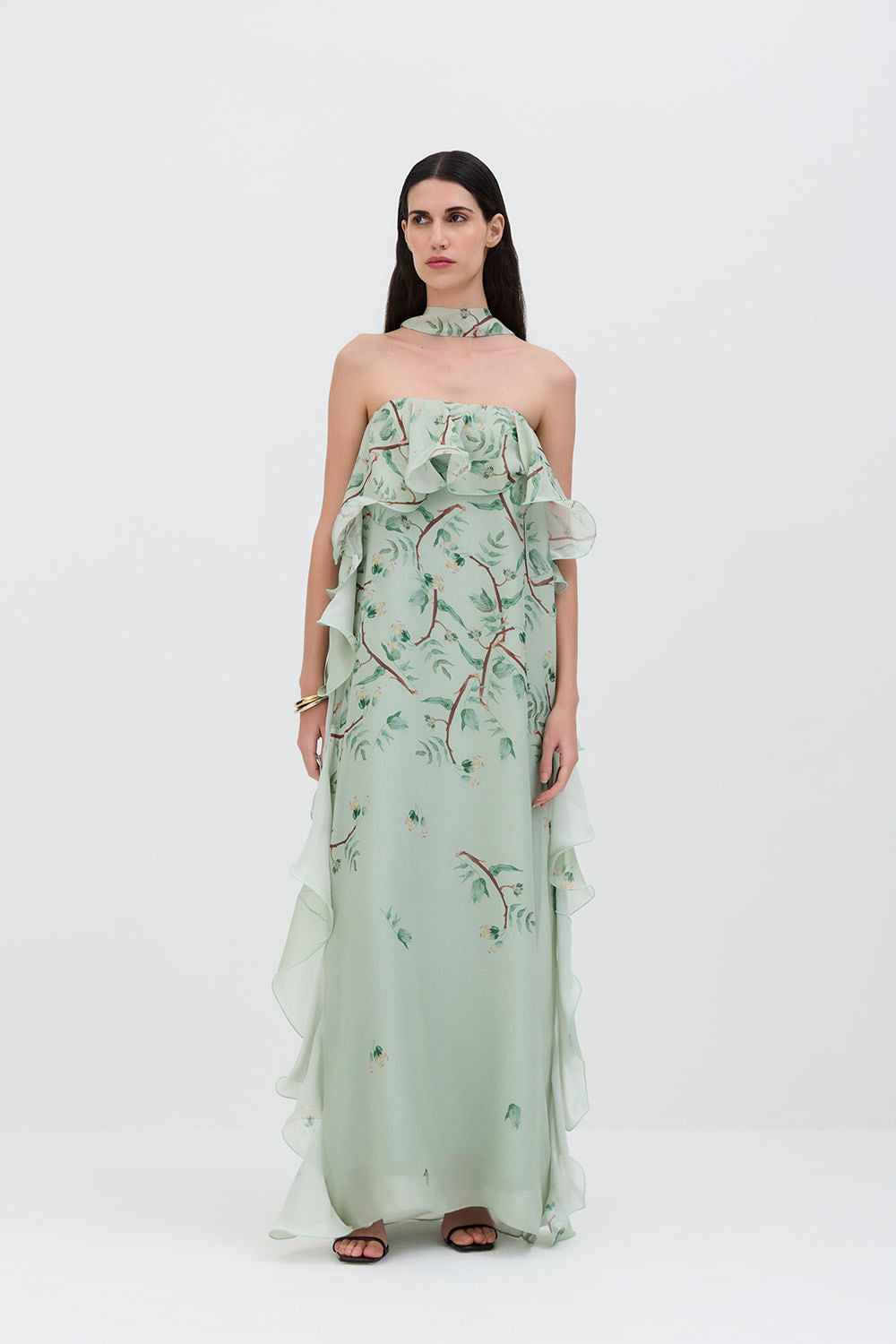 VESTIDO GAIA ÁRVORE DEGRADÊ VERDE