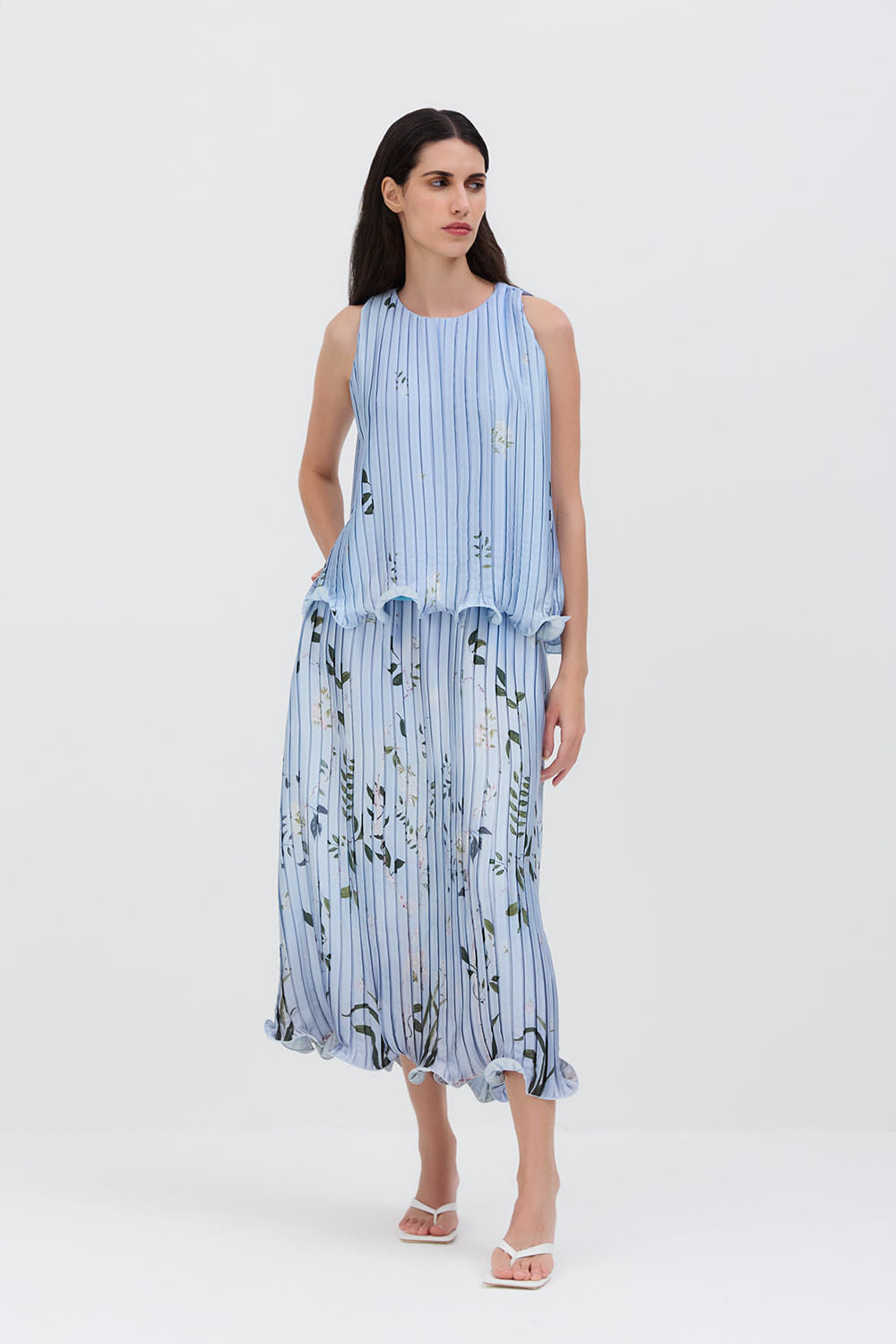 SAIA PLISSADA DAYDREAM AZUL