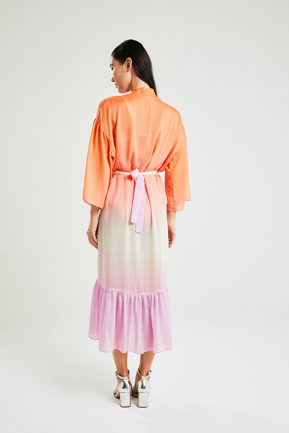KIMONO LONGO BABADO DEGRADE SUNRISE
